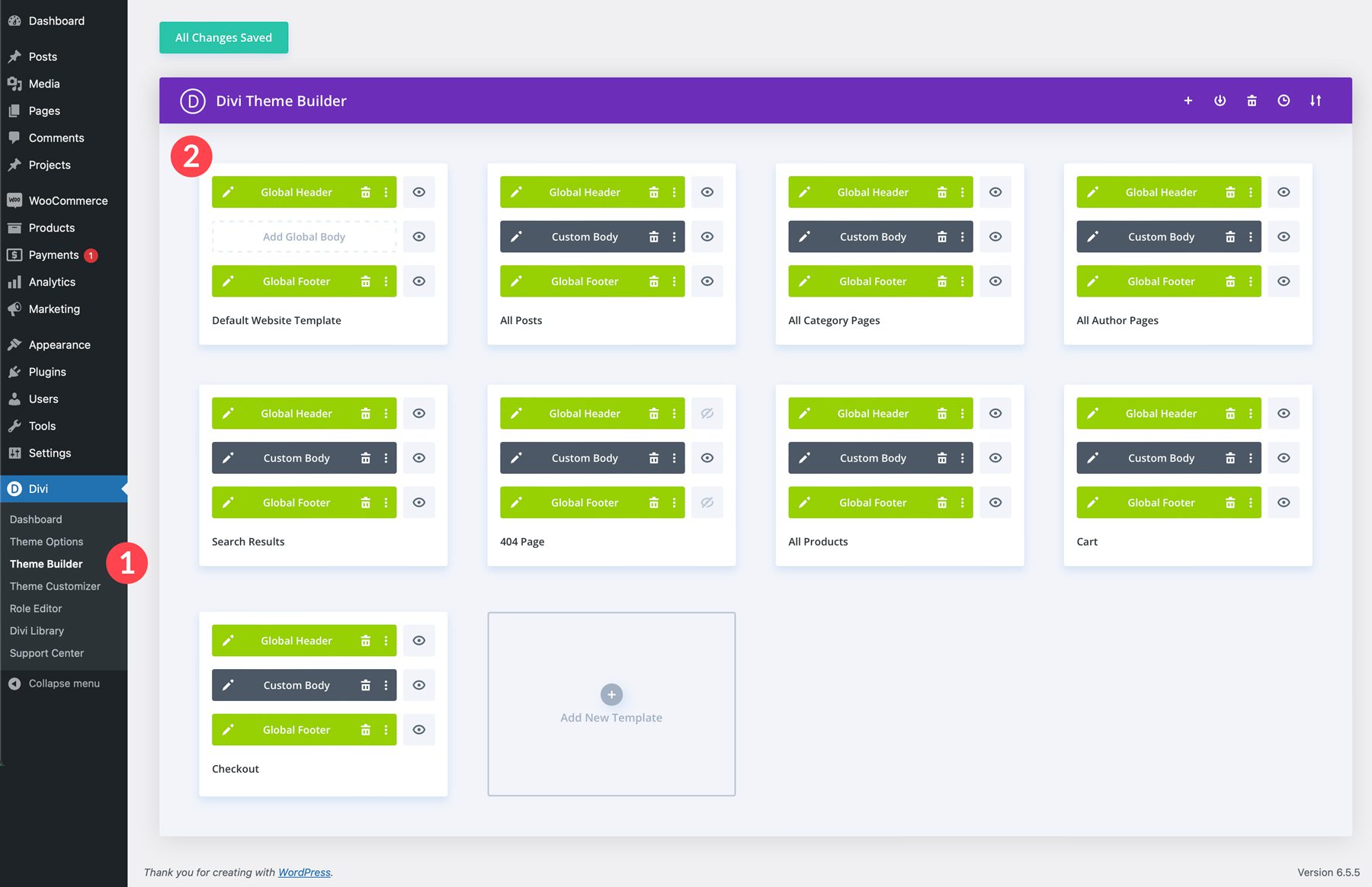 Furniture starter site for Divi